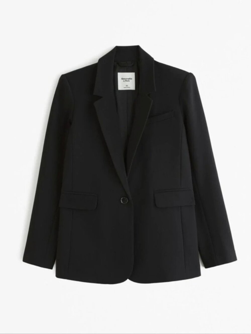 ABERCROMBIE & FITCH 1 button long sleeve blazer in black (M)